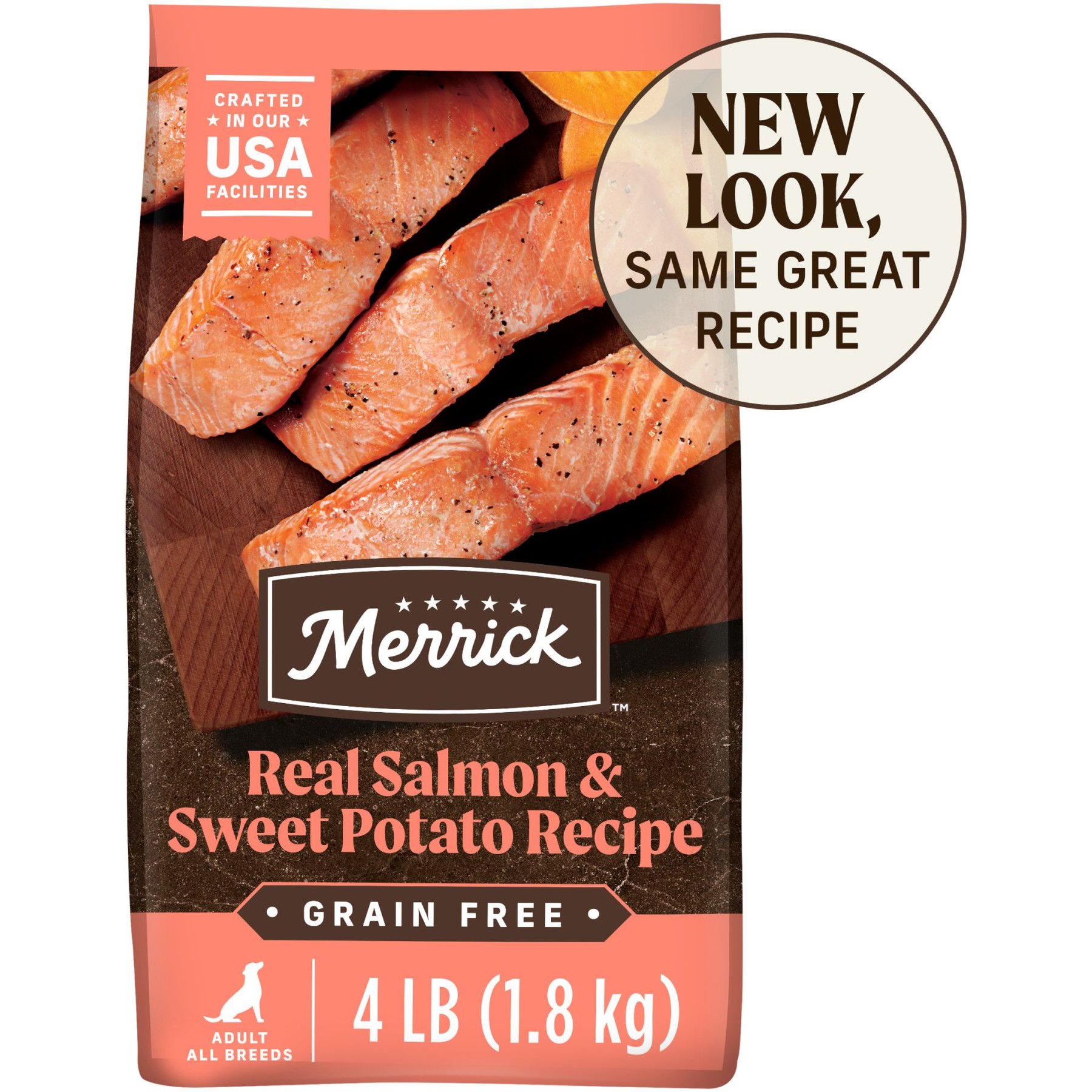 MERRICK Grain Free Chicken Free Real Salmon Sweet Potato Recipe