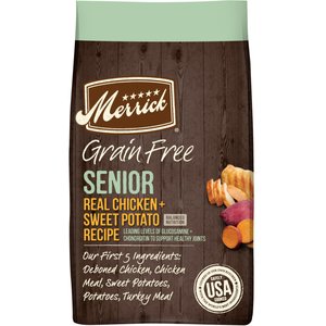 Merrick Grain-Free Senior Dry Dog Food Real Chicken & Sweet Potato Recipe, 4-lb bag