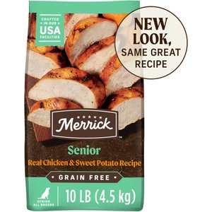 Merrick Grain-Free Senior Dry Dog Food Real Chicken & Sweet Potato Recipe, 10-lb bag