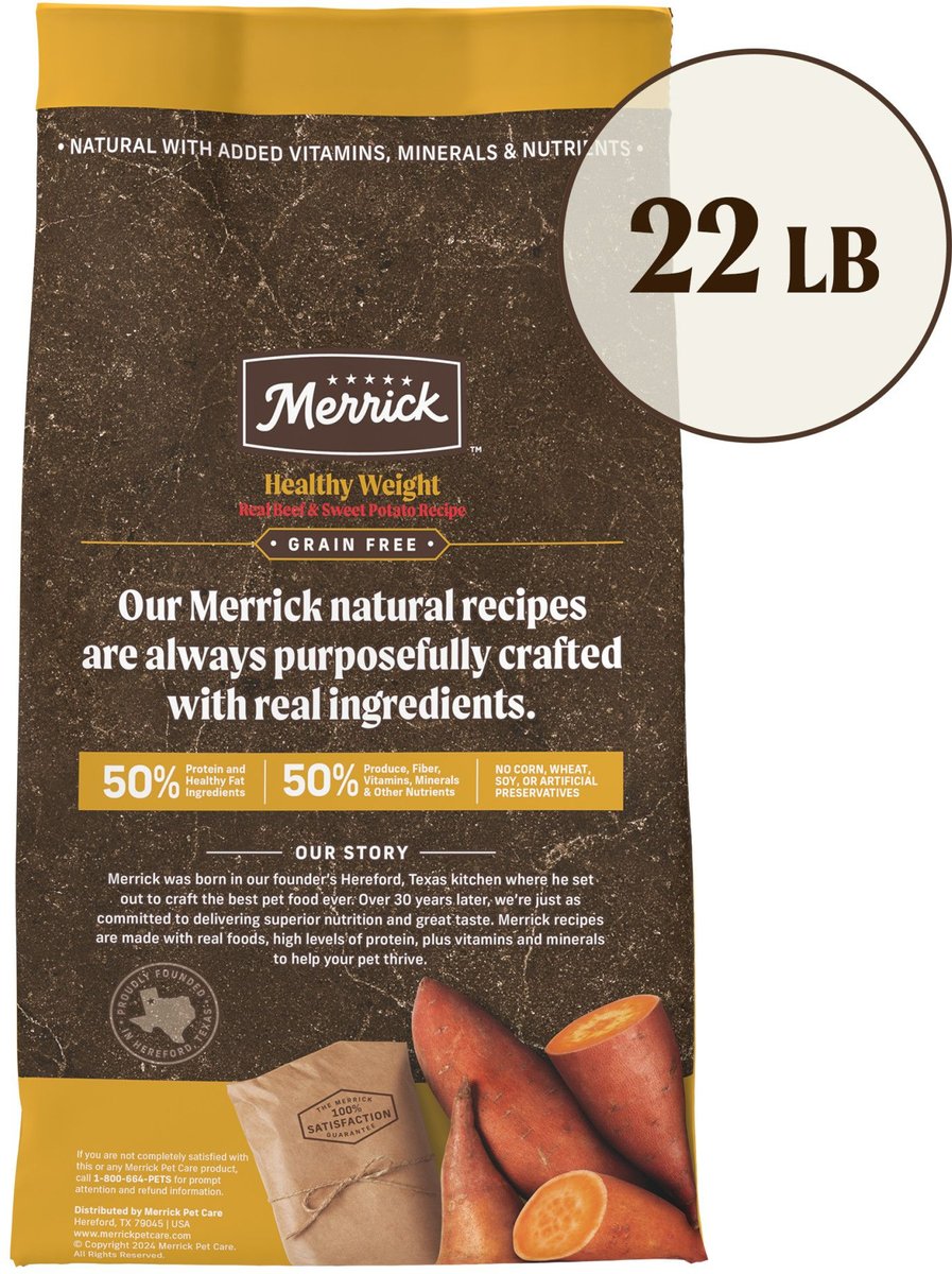 Merrick grain free healthy weight dry hot sale dog food