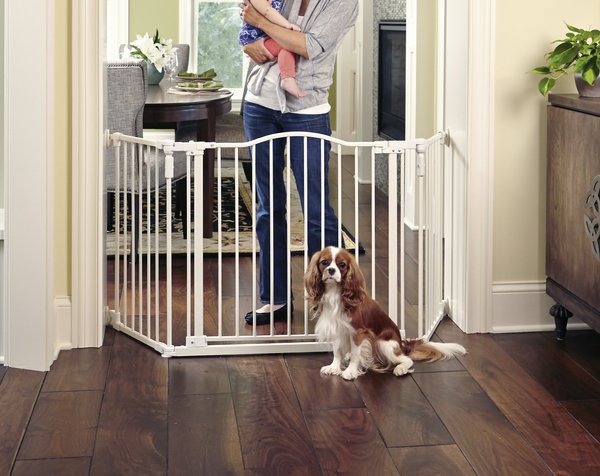 North States Deluxe Hardware Mount Dog Gate, White slide 1 of 5