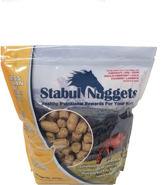 Stabul Nuggets Molasses-Free Banana Horse Treats, 5-lb bag slide 1 of 2