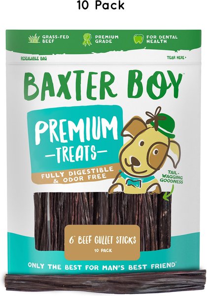 Baxter Boy Premium Beef Gullet Sticks 6" Dog Treats, 10 count slide 1 of 2