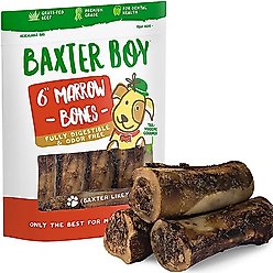 Baxter Boy 6" Marrow Bone Dog Treats, 3 count