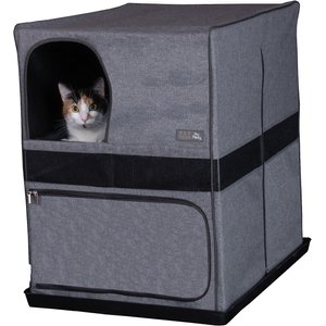 Pet Gear Prp Pawty Space Saver Cat Litter Box Enclosure, Soft Charcoal