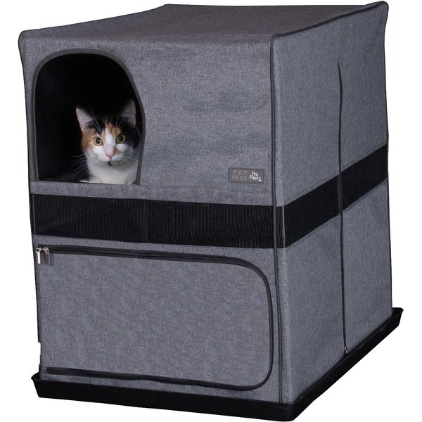 PETFUSION Modest Cat Litter Box Privacy Screen, Brown, Large