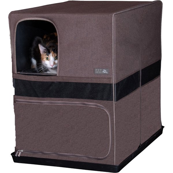 PET GEAR Prp Pawty Space Saver Cat Litter Box Enclosure, Espresso
