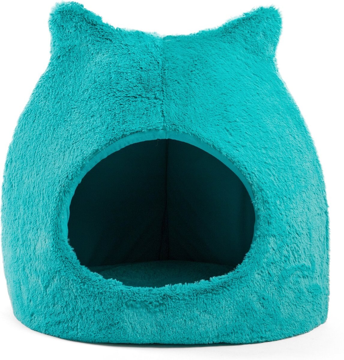 BEST FRIENDS BY SHERI Meow Hut Covered Cat & Dog Bed, Teal, Jumbo