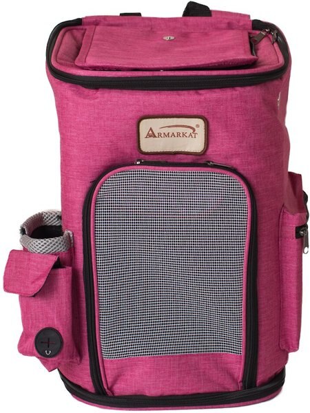 Armarkat Model PC301P Pawfect Pets Airline-Approved Dog & Cat Carrier Backpack, Pink & Gray
