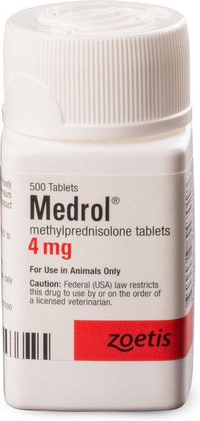 Medrol (Methylprednisolone) Tablets for Dogs & Cats, 4-mg, 1 tablet slide 1 of 6