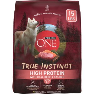 Purina ONE Natural High Protein True Instinct with Real Beef & Salmon Dry Dog Food, 15-lb bag
