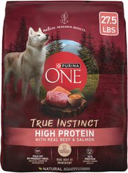 Purina ONE Natural High Protein True Instinct with Real Beef & Salmon Dry Dog Food, 27.5-lb bag