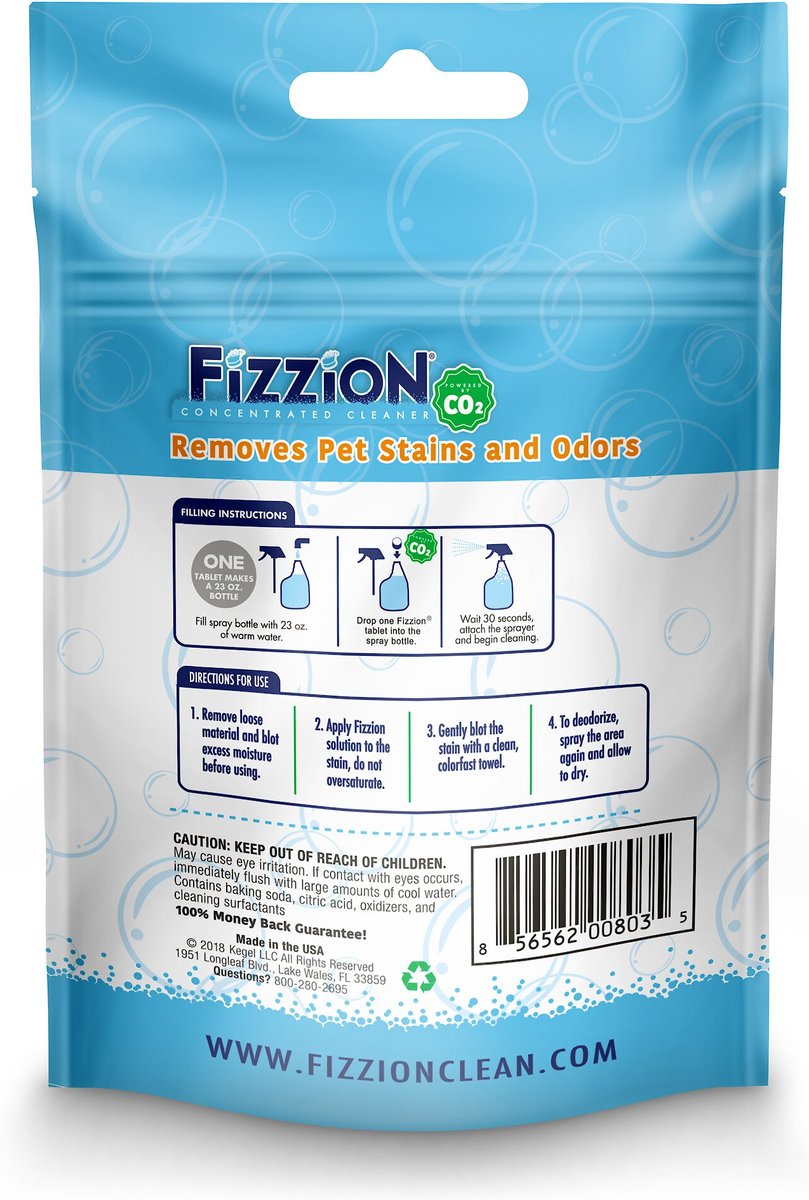 FIZZION Pet Stain & Odor Remover Refill Pouch, 2 pack
