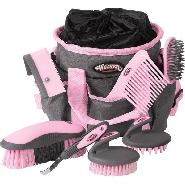 WEAVER LEATHER Horse Grooming Kit, Grey/Pink