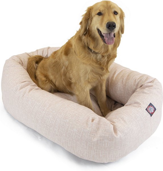 Majestic Pet Palette Heathered Bagel Bolster Dog Bed, Blush Pink, Large slide 1 of 5