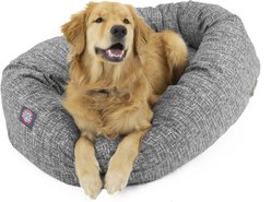 Majestic Pet Palette Heathered Bagel Bolster Dog Bed, Light Black, Small slide 1 of 5