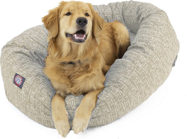Majestic Pet Palette Heathered Bagel Bolster Dog Bed, Tan, Small slide 1 of 5
