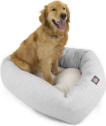 Majestic Pet Palette Heathered Sherpa Bagel Bolster Dog Bed, Gray, Small slide 1 of 5