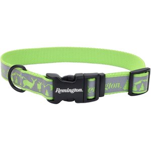 Remington Reflective Polyester Dog Collar, Lime Deer Mountain, 18 to 26-in neck, 1-in wide