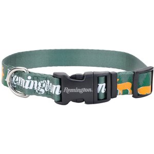 Remington Outdoor Lifestyle Reflective Dog Collar, Green & Orange Deer, 18 to 26-in neck, 1-in wide