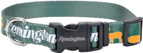 Remington Outdoor Lifestyle Reflective Dog Collar, Green & Orange Deer, 14 to 20-in neck, 1-in wide slide 1 of 4