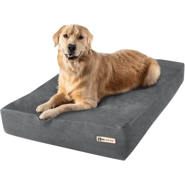 BIG BARKER 7" Headrest Orthopedic Pillow Dog Bed with Removable Cover
