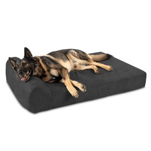 Big Barker 7" Headrest Orthopedic Pillow Dog Bed with Removable Cover, Charcoal Gray, Extra Large