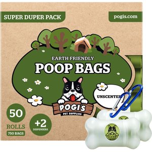 Pogi's Pet Supplies Unscented Poop Bags & Dispensers, 750 count