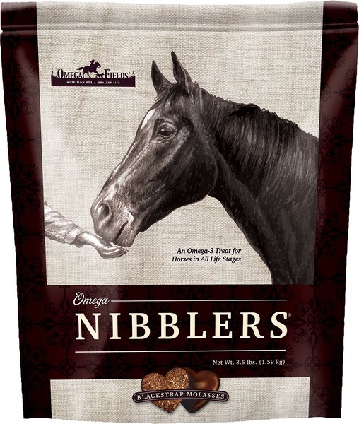 Omega Fields Omega Nibblers Low Sugar & Starch Molasses Horse Supplement, 3.5-lb bag slide 1 of 3