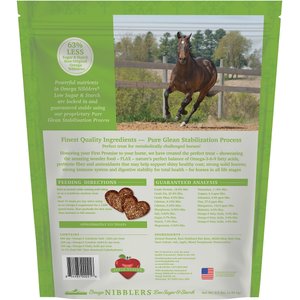 Omega Fields Omega Nibblers Low Sugar & Starch Apple Flavor Chews Horse Supplement, 3.5-lb bag