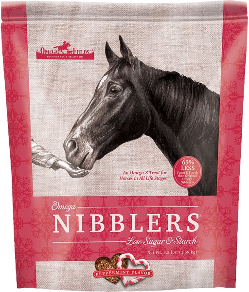 Omega Fields Omega Nibblers Low Sugar & Starch Peppermint Flavor Chews Horse Supplement, 3.5-lb bag slide 1 of 3