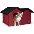 K&H Pet Products Extra-Wide Outdoor Unheated Kitty House, Red/Black