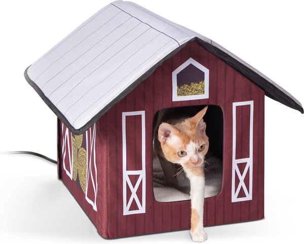 Outdoor heated cat house hotsell