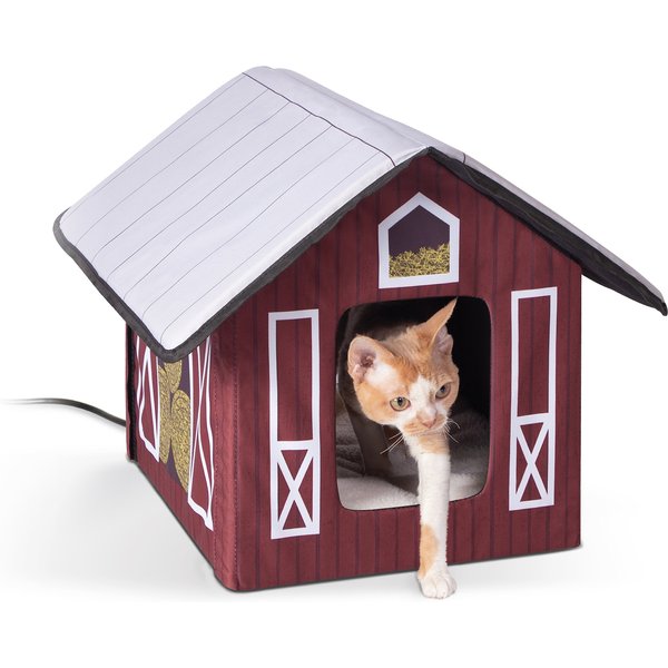 K&H PET PRODUCTS Heated AFrame Cat House, Gray/Black