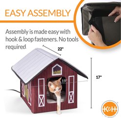 K&H Pet Products Outdoor Heated Kitty House Cat Shelter, Barn slide 2 of 8