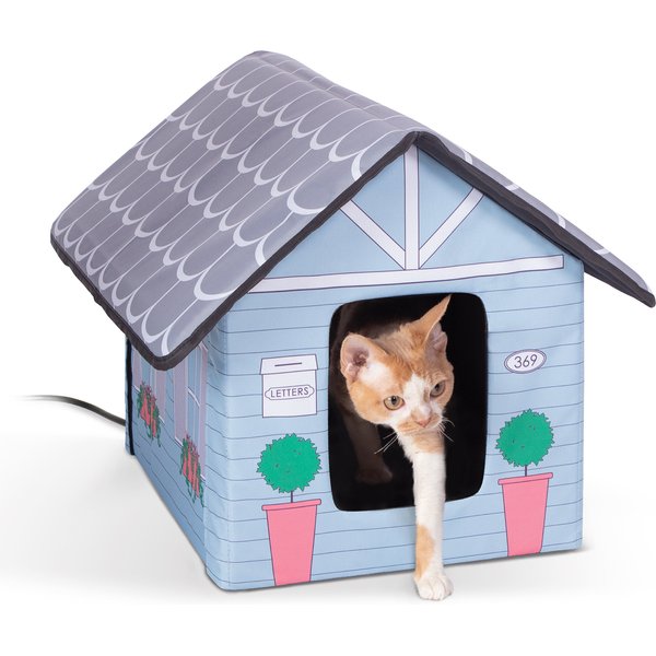 K&H PET PRODUCTS Outdoor Heated Kitty House Cat Shelter, Cottage