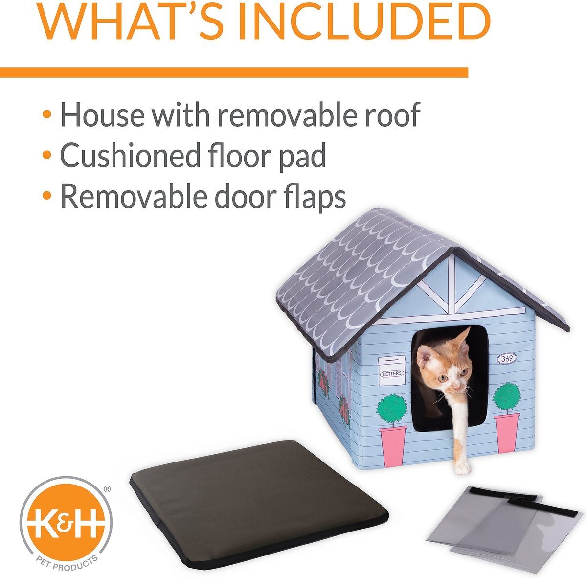 K&H PET PRODUCTS Outdoor Unheated Kitty House Cat Shelter, Cottage