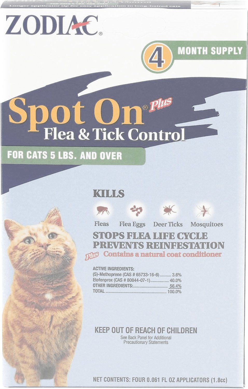 Ovitrol X-Tend Flea & Tick Spot On for Small Cats (2.5-5 pounds)