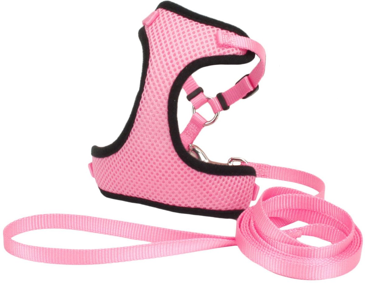 COMFORT SOFT Mesh Cat Harness & Leash, Pink Bright, 11 to 14-in chest 
