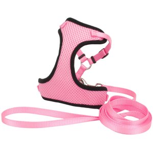 Comfort Soft Mesh Cat Harness & Leash, Pink Bright, 11 to 14-in chest