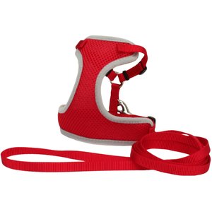 Comfort Soft Mesh Cat Harness & Leash, Red, 11 to 14-in chest