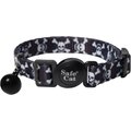 Safe Cat Fashion Adjustable Breakaway Cat Collar, Black Skulls
