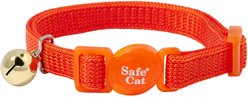 Safe Cat Snag-Proof Polyester Breakaway Cat Collar with Bell, Sunset Orange slide 1 of 2