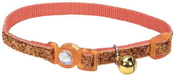 Safe Cat Jeweled Glitter Polyester Breakaway Cat Collar with Bell