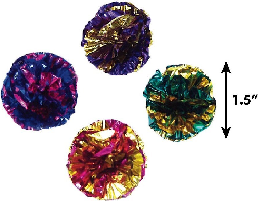 TURBO Krinkle Balls Cat Toy, 4 count