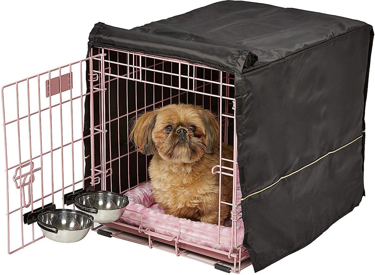 MIDWEST iCrate Double Door Collapsible Wire Dog Crate Kit Pink