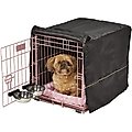MidWest iCrate Double Door Collapsible Wire Dog Crate Kit, Pink, 24 inch