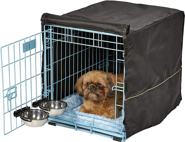 MidWest iCrate Double Door Collapsible Wire Dog Crate Kit, Blue, 24 inch slide 1 of 5