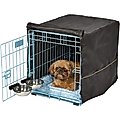 MidWest iCrate Double Door Collapsible Wire Dog Crate Kit, Blue, 24 inch