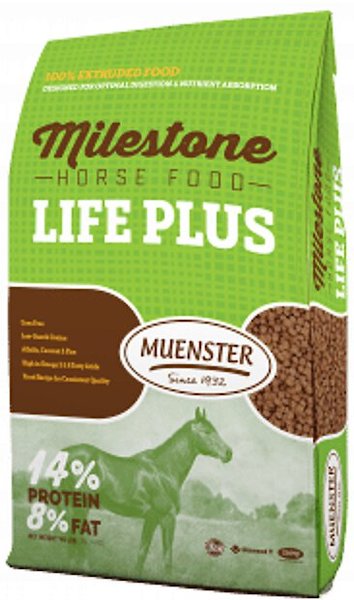 Milestone Life Plus High Fat, Low Starch Horse Feed, 40-lb bag slide 1 of 1